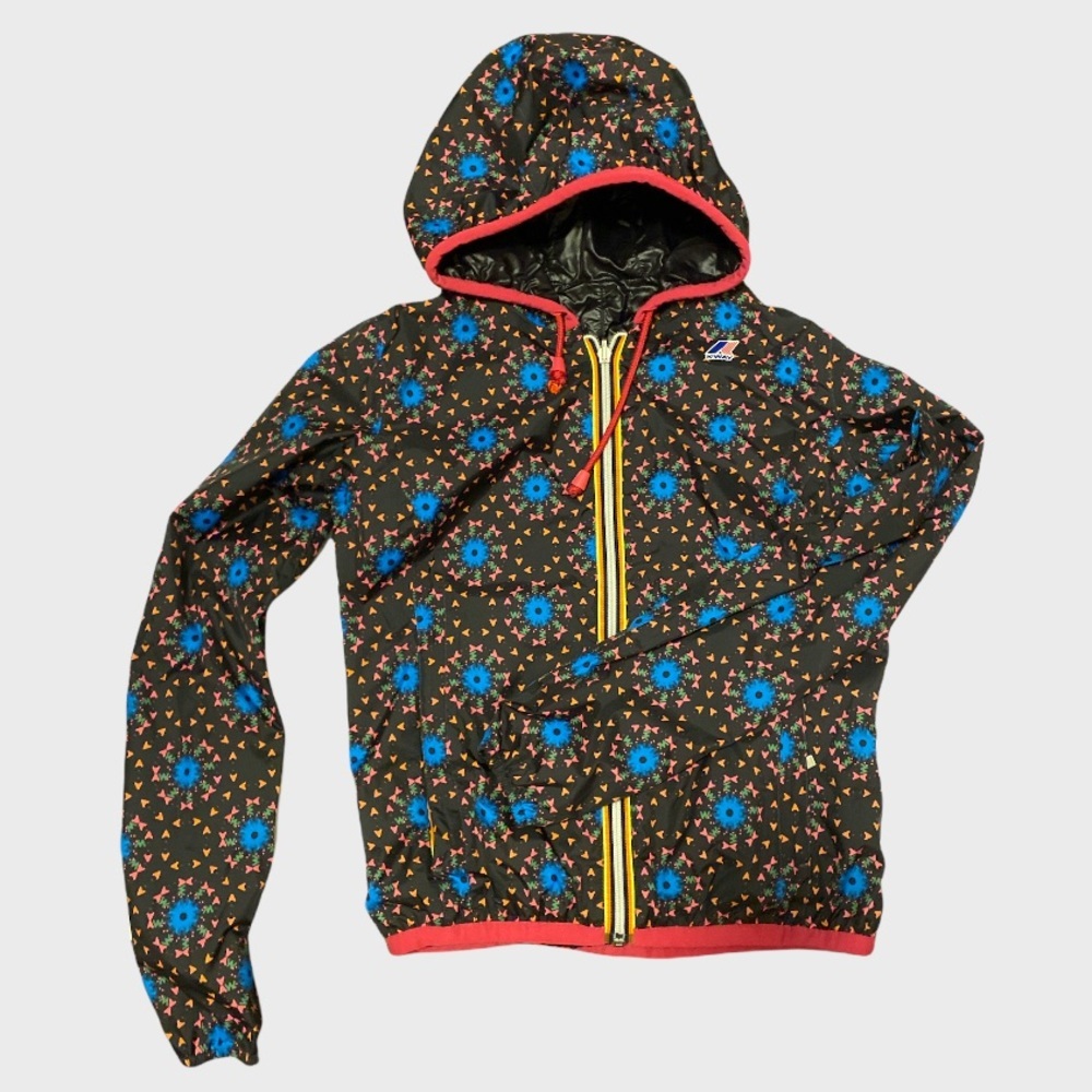 💰K-way reversible black and printed windbreaker